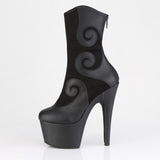 ADORE-1034  Black Faux Suede-Faux Leather/Black Matte