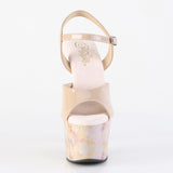 ADORE-709MB  Nude Patent/Blush-Gold Marble