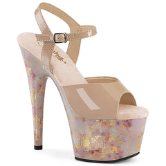 ADORE-709MB  Nude Patent/Blush-Gold Marble