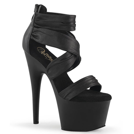 ADORE-720  Black Faux Leather-Fabric/Black Matte