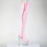 BEJEWELED-3052HG-7  Baby Pink Holo Patent/Silver AB RS