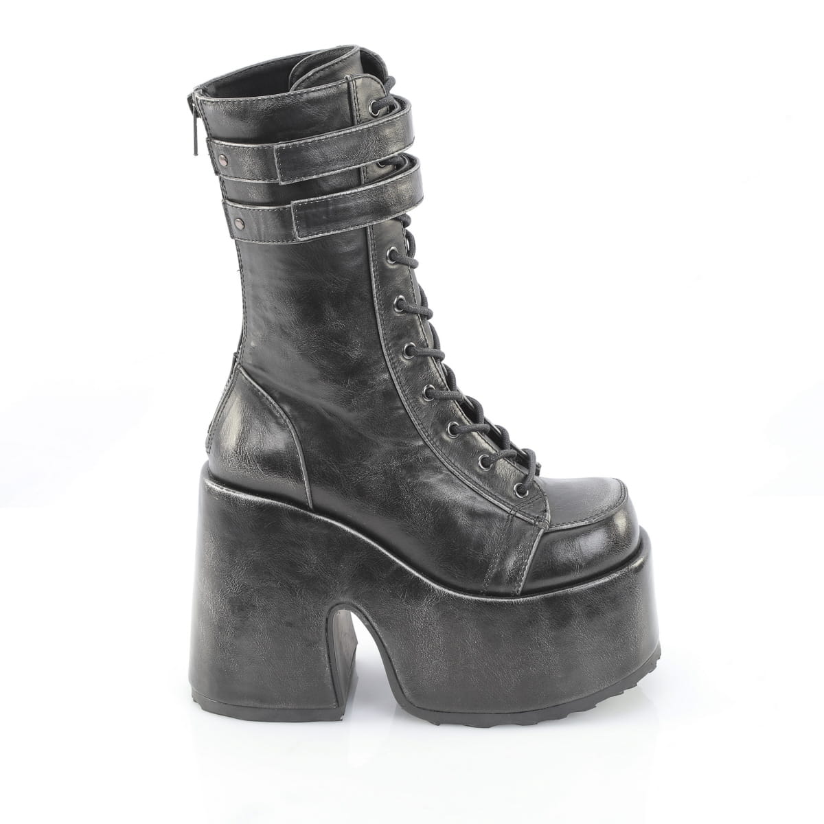 CAMEL-250  Black Silver Rub-Off Vegan Leather