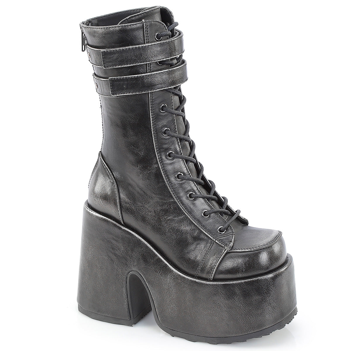 CAMEL-250  Black Silver Rub-Off Vegan Leather