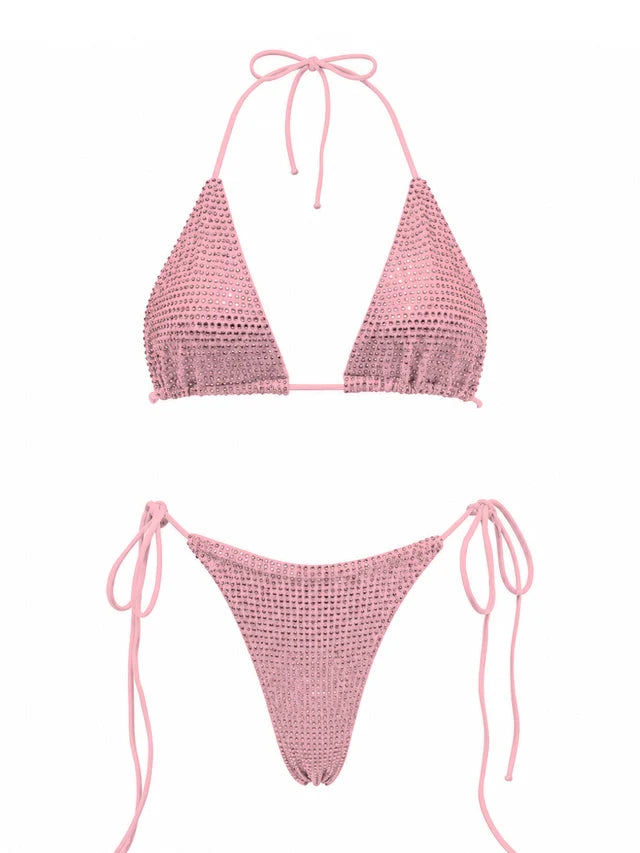Celeste Crystal Bikini - Baby Pink