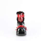 CUBBY-57  Black Patent-Red PVC