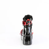 CUBBY-57  Black Patent-Red PVC