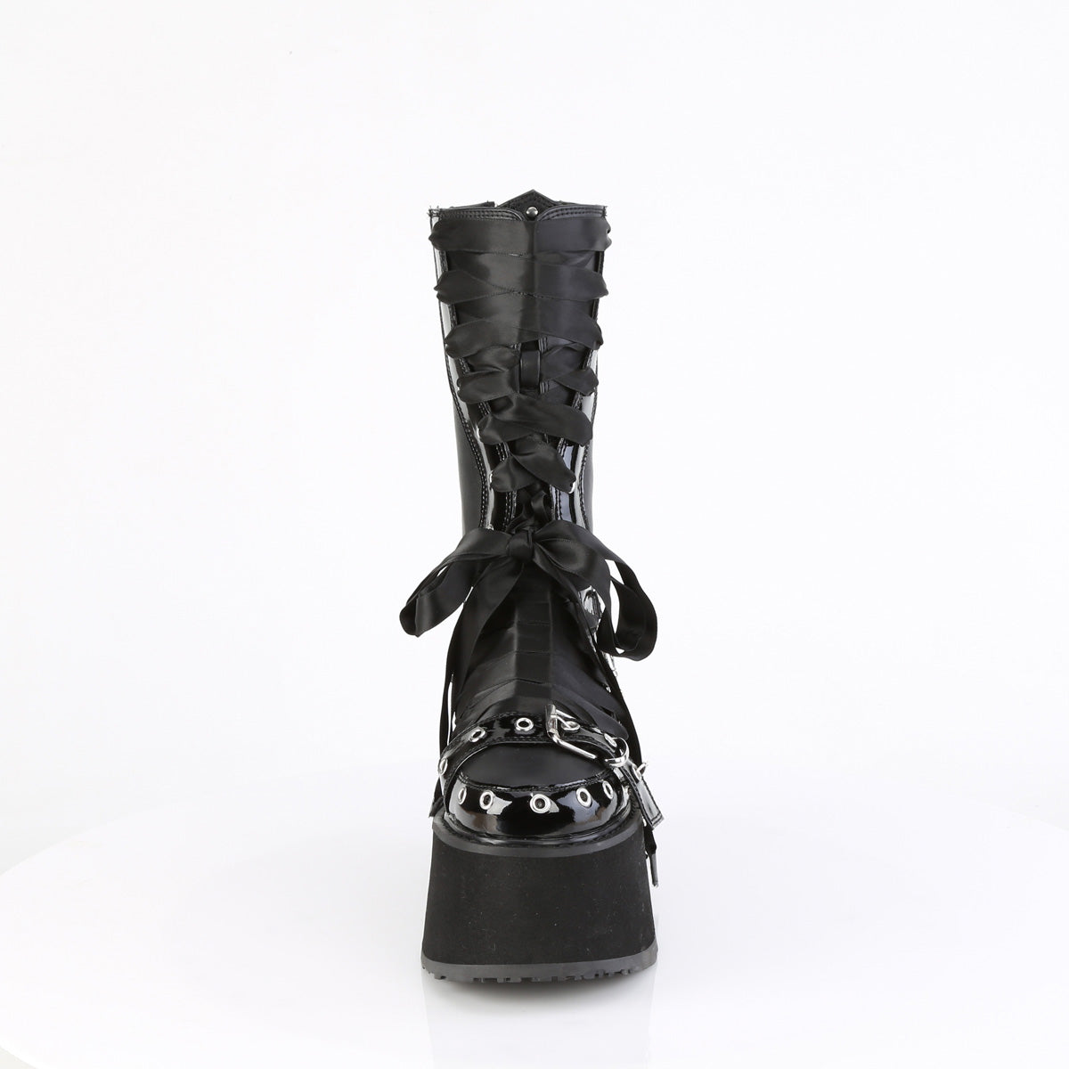 DAMNED-120  Black Vegan Leather-Patent