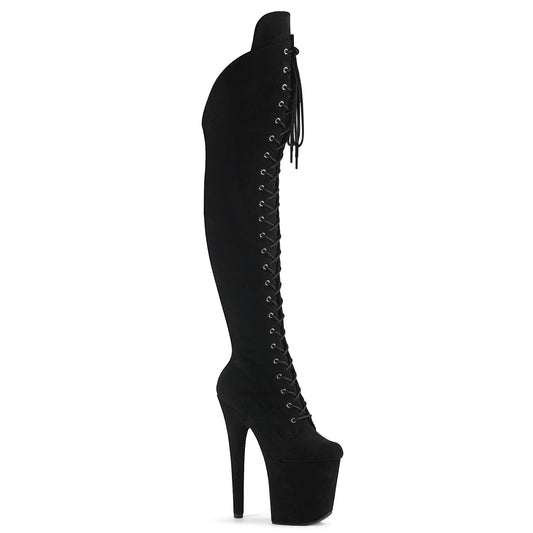 FLAMINGO-3014FS  Black Faux Suede/Black Faux Suede