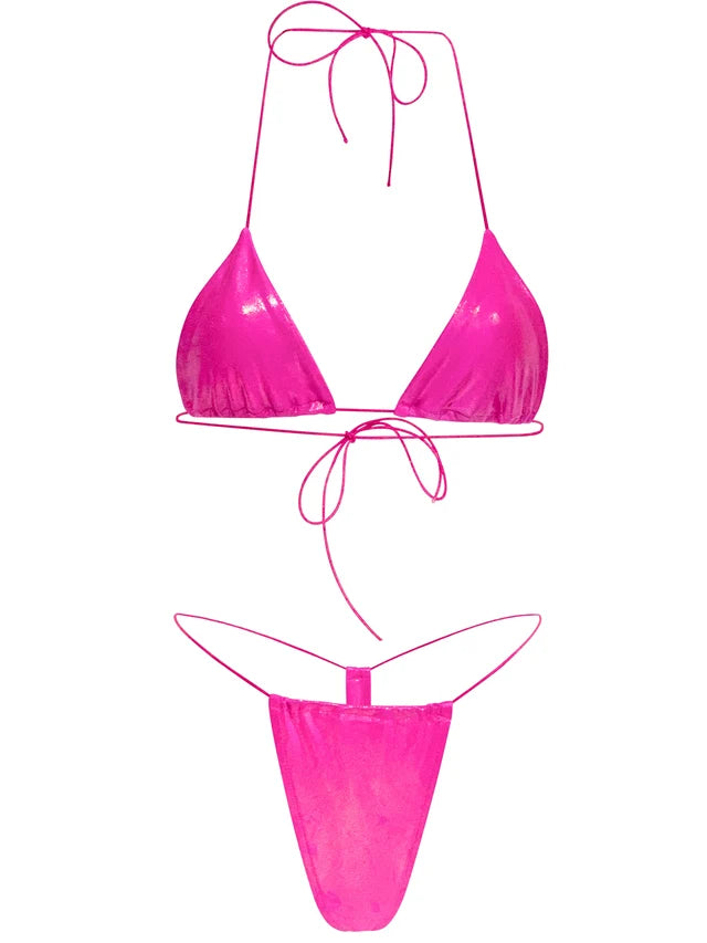 Malibu Thong Shine Bikini - Pink
