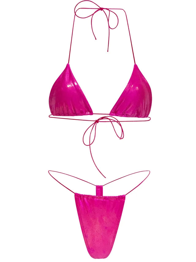 Malibu Thong Shine Bikini - Pink