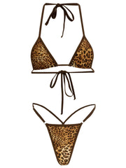 Diamond Dolls Leopard Brown Bikini Set