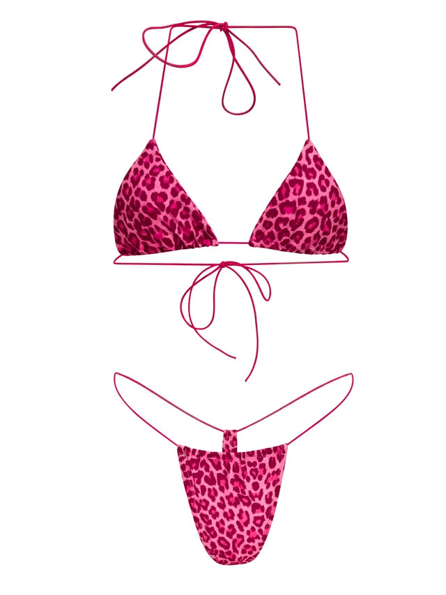Malibu Animal Print Bikini - Hot Pink Cheetah