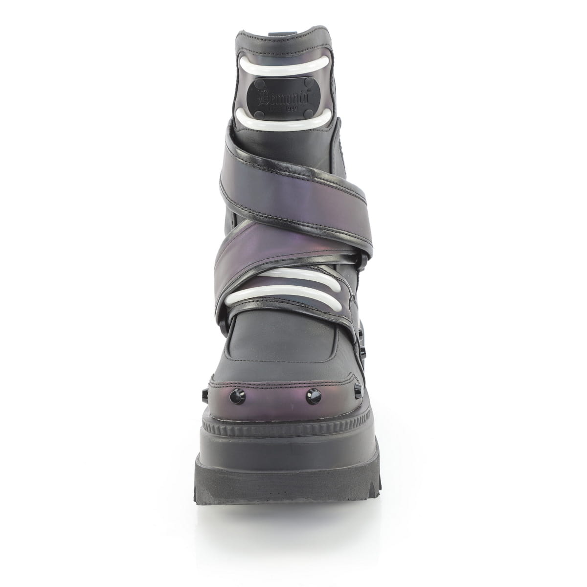 SHAKER-58  Green Multi Reflective-Black Vegan Leather