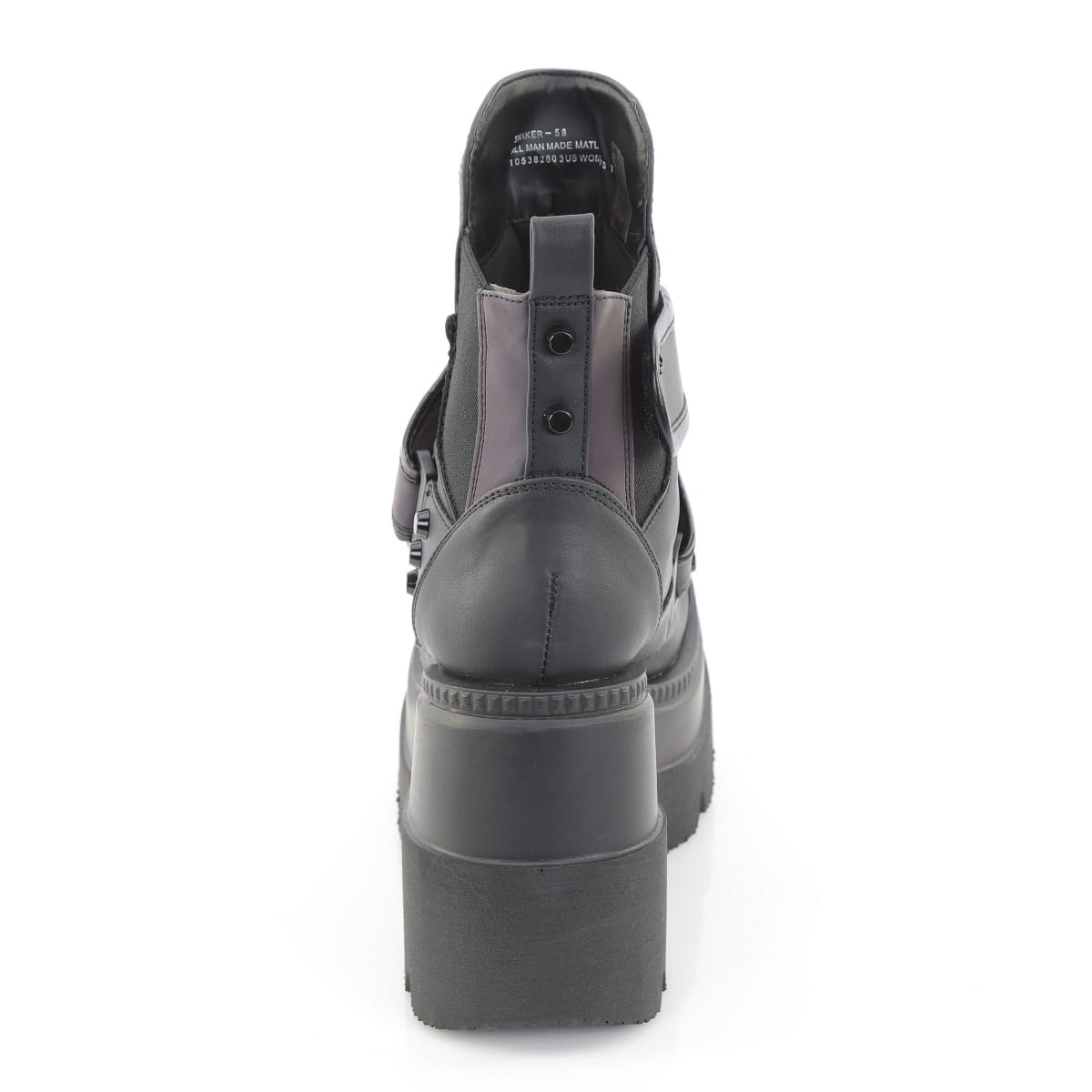 SHAKER-58  Green Multi Reflective-Black Vegan Leather