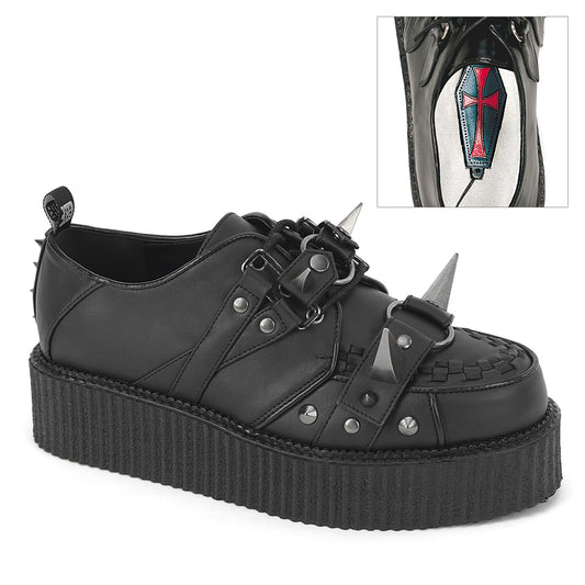 V-CREEPER-518  Black Vegan Leather
