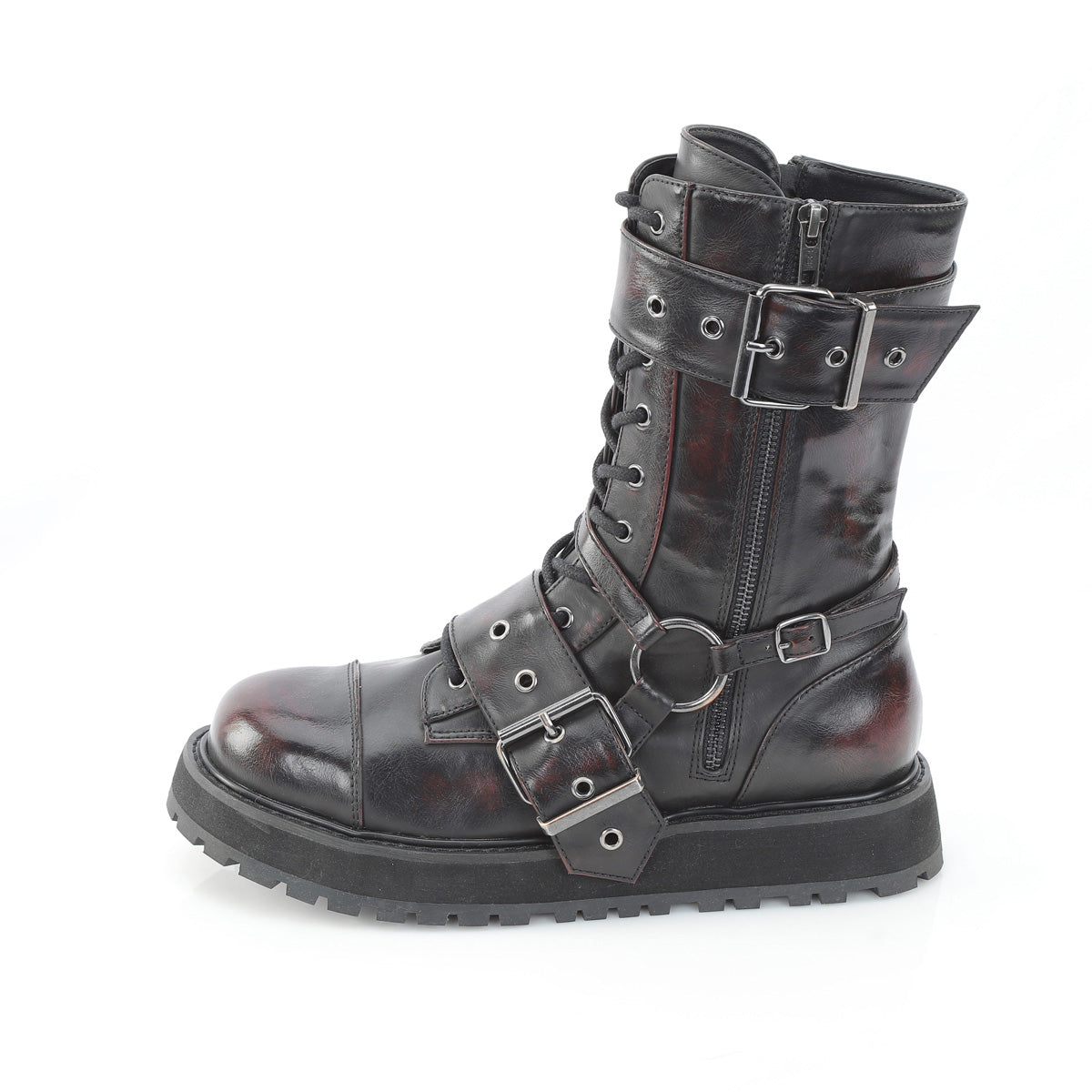 VALOR-220  Black Burgundy Rub-Off Vegan Leather