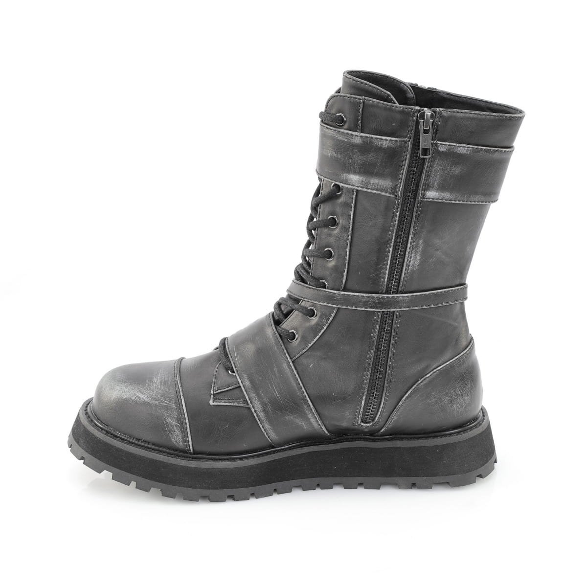 VALOR-220  Black Silver Rub-Off Vegan Leather