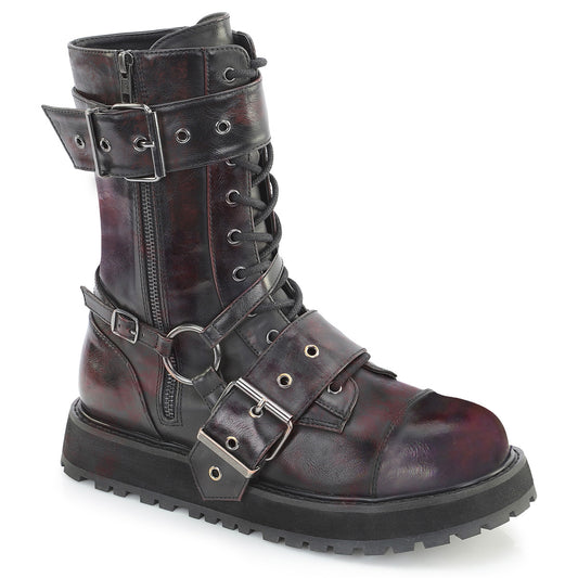 VALOR-220  Black Burgundy Rub-Off Vegan Leather