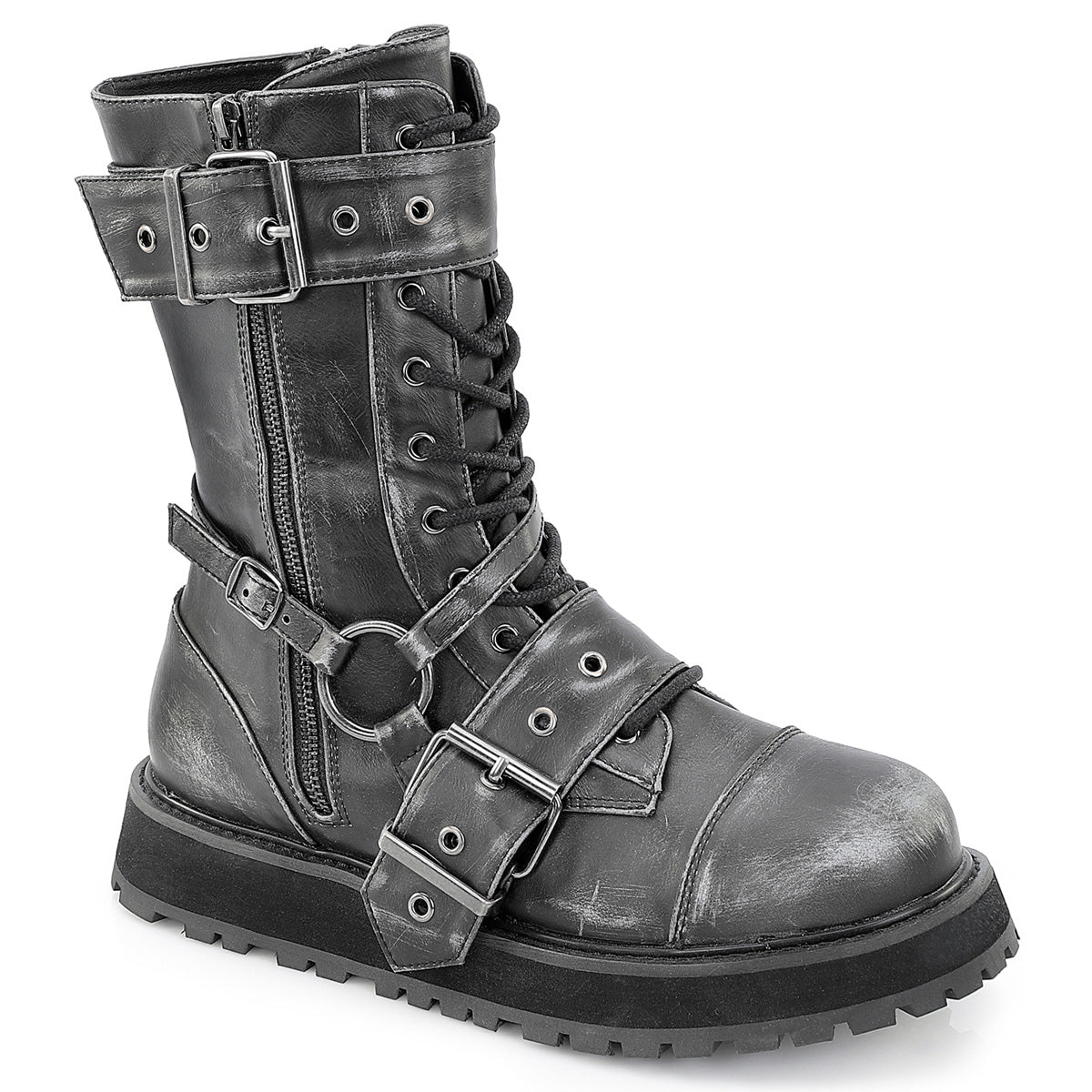 VALOR-220  Black Silver Rub-Off Vegan Leather