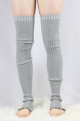 Rarr Extra Long Stirr-Up Knit Legwarmers Grey