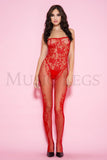 Music Legs Floral Lace Fishnet Bodystocking ML1092