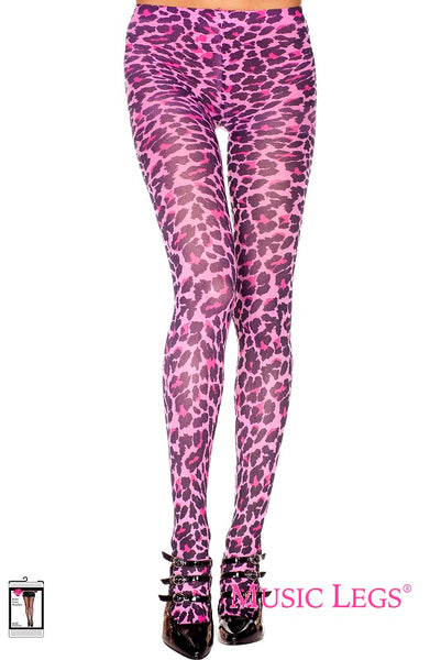 Music Legs Opaque Cheetah Print Pantyhose ML671
