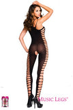 Music Legs Spandex Side Cut Out Crotchless Bodystocking ML1325