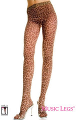 Music Legs Leopard Print Opaque Pantyhose ML670