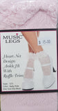 Music Legs Heart Net Design Ankle Hi with Ruffle Trim 515