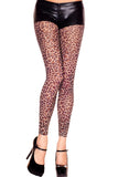 Music Legs Opaque Leopard Print Footless Leggings ML35673