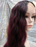 Burgundy 40" Wavy Heat Resistant Lace Front Wig