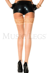 Music Legs Backseam Silicone Lace Top Spandex Thigh High ML4150/4150Q