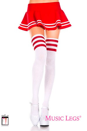 Music Legs Athlete Multi Stripe Thigh High Socks ML4245