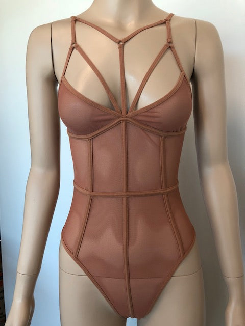 Mesh Strap Bodysuit 4299