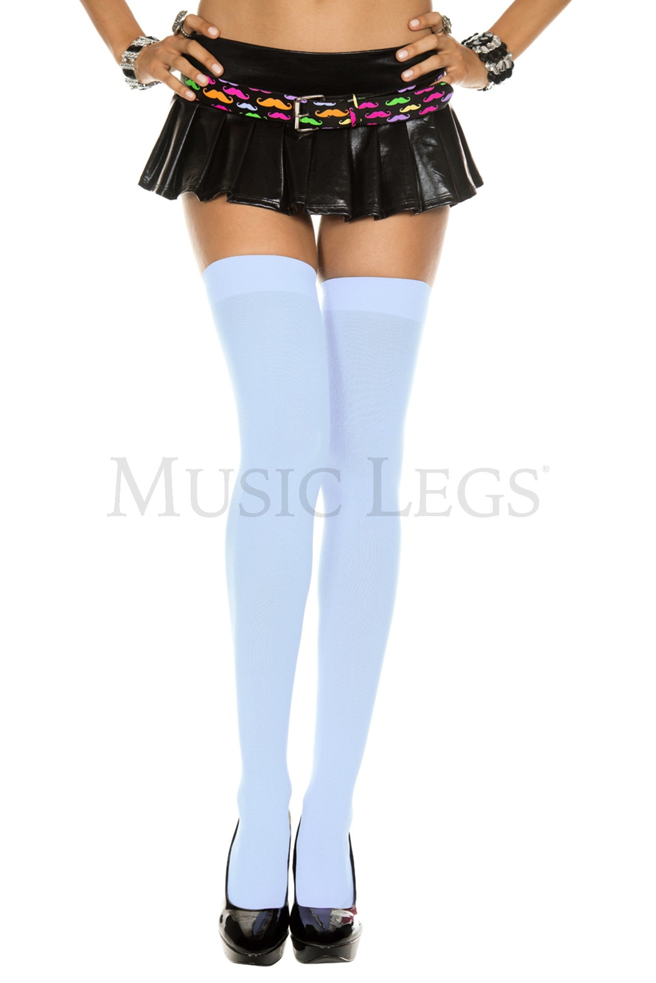 Music Legs Opaque Thigh High Tights 4745