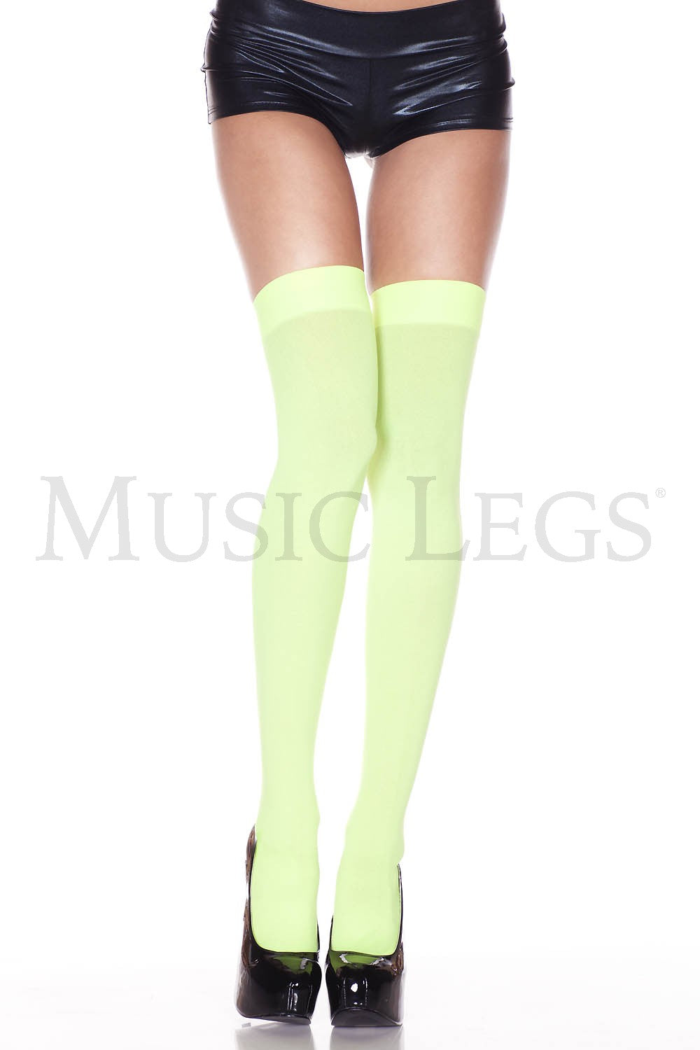 Music Legs Opaque Thigh High Tights 4745