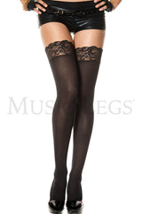 Music Legs Lace Top Opaque Thigh Highs ML4747