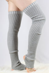 Rarr Extra Long Stirr-Up Knit Legwarmers Grey
