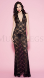 Music Legs Lingerie Long Lace Halter Gown 53012/Q