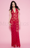 Music Legs Lingerie Long Lace Halter Gown 53012/Q