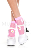 Music Legs Flower Design Sheer Anklet ML544