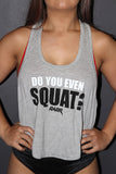 Rarr Do You Even Squat Crop Tank Grey Marle