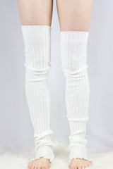 Rarr Extra Long Stirr-Up Knit Legwarmers Cream