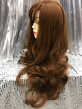 Auburn Brown 26" Synthetic Wavy Wig With Soft Fringe