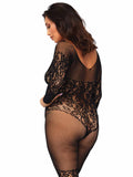 Leg Avenue Lace And Net Long Sleeved Bodystocking 89190Q