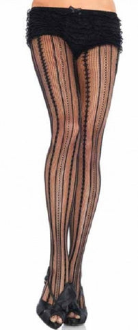 Music Legs Vertical Striped Rainbow Fishnet Tights ML39009
