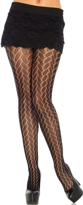 Leg Avenue Plaited Lace Tights 9759