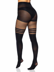 Leg Avenue Ada Tights with Fishnet Accent 9999