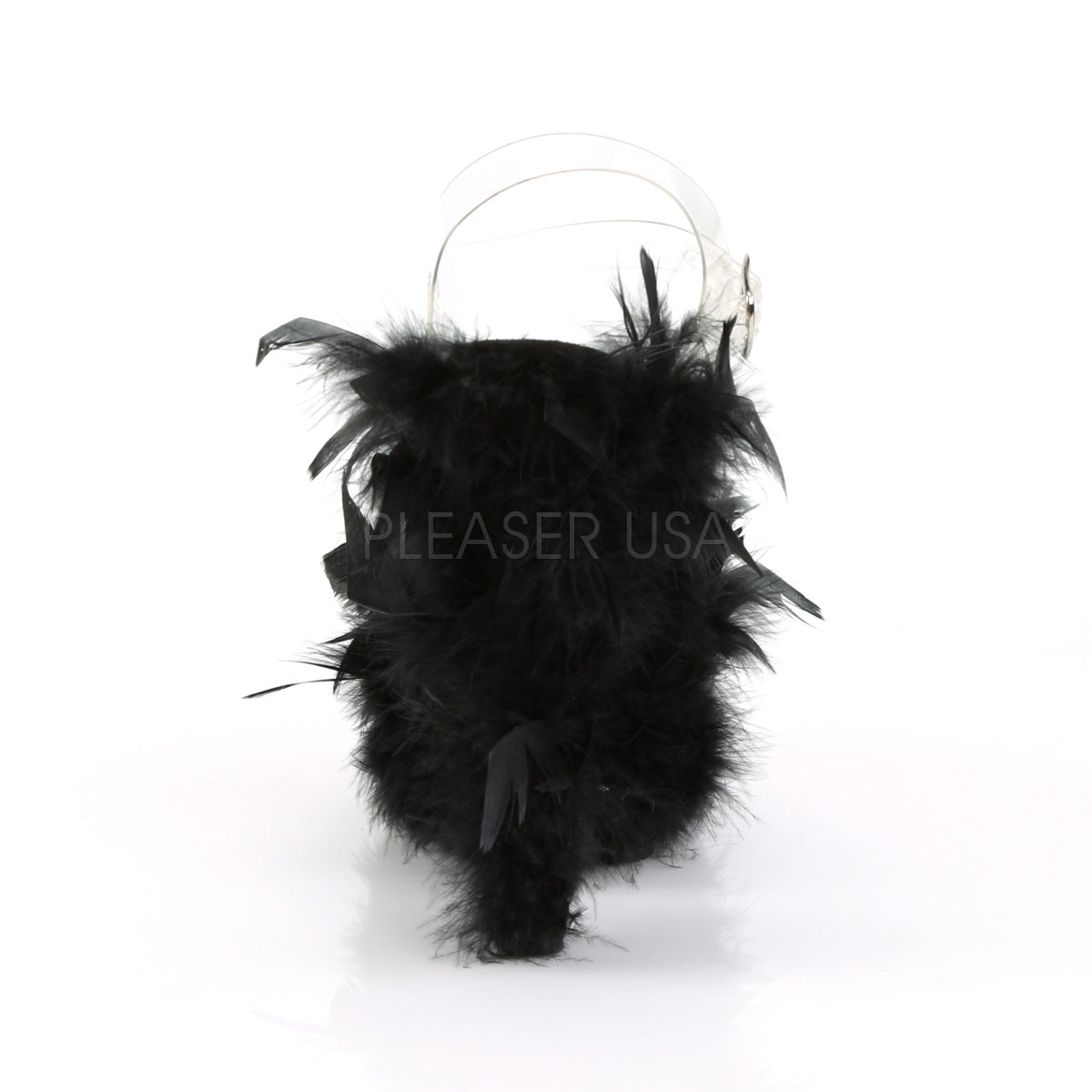 ADORE-708F  Clear/Black Marabou Feather