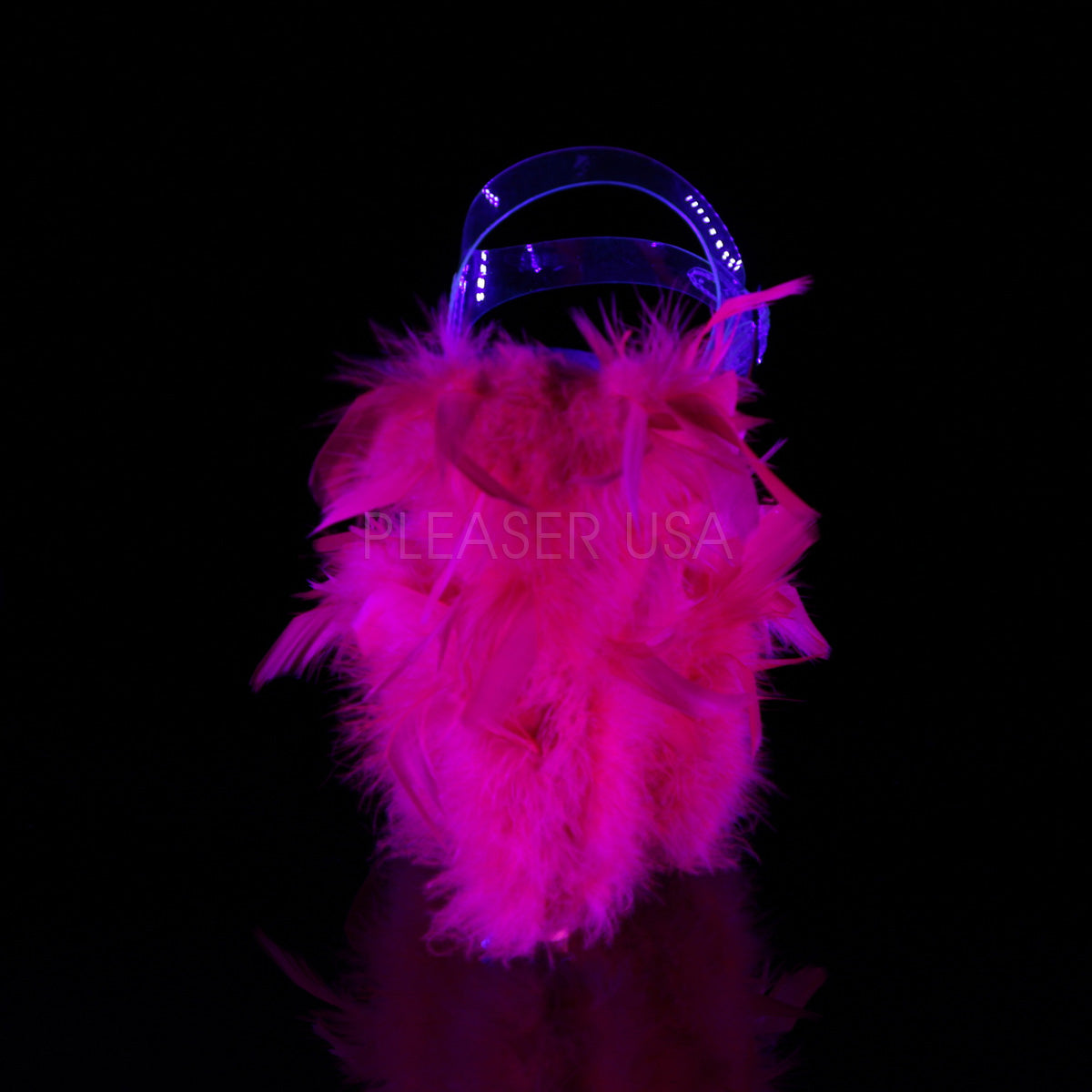 ADORE-708F  Clear/Neon Hot Pink Marabou Feather